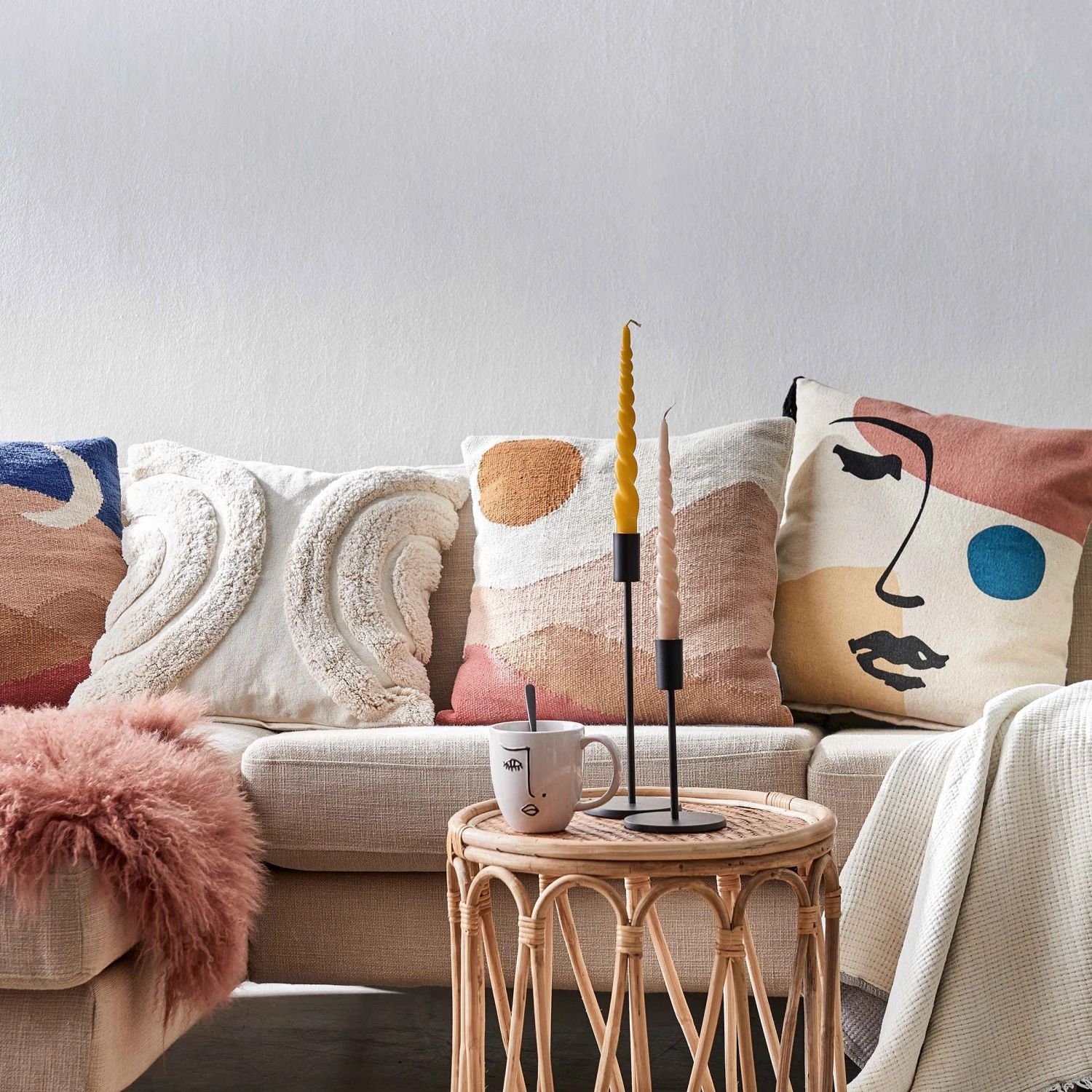 Kissen Line Art L 50 X B 50cm MOOD INDIGO In Bunt 4 Kissen Line Art L 50 X B 50cm MOOD INDIGO In Bunt – Bild 2