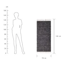 Läufer Rauten L 140 X B 70cm ETHNO LODGE In Schwarz-Natur -Haus & Harmonie butlers laufer rauten l 140 x b 70cm ethno lodge in schwarz natur 2