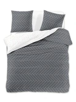 Wende-Bettwäsche-Set In Weiß/ Grau