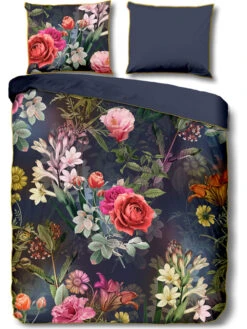 Satin-Bettwäsche-Set "Simone" In Bunt/ Dunkelblau