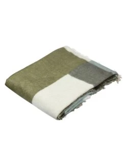 Plaid In Grün/ Creme - (L)150 X (B)130 Cm