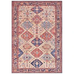 Kurzflor Teppich Afghan Kelim Orientrot