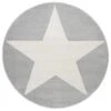 Kinderteppich SHOOTINGSTAR In Silbergrau/weiss Rund -Haus & Harmonie happy rugs kinderteppich shootingstar in silbergrau weiss rund