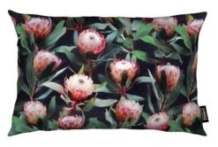 Kissen "Evening Proteas In Color" In Grün & Rot