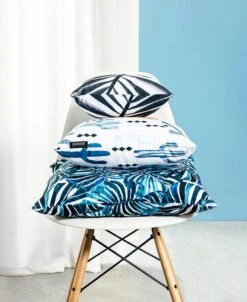 Kissen "Mermaid Blue" In Blau & Orange -Haus & Harmonie juniqe kissen mermaid blue in blau and orange 2