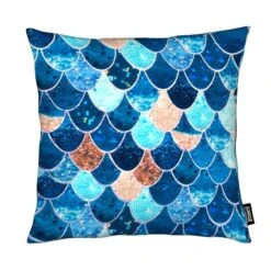 Kissen "Mermaid Blue" In Blau & Orange