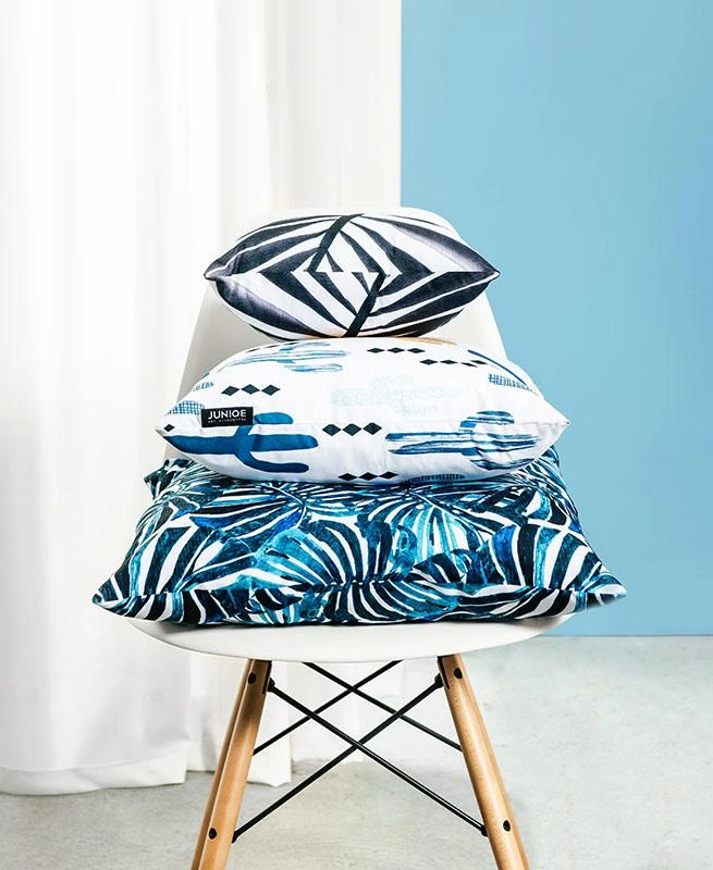 Kissen "Palm Trees 5" In Blau & Grau 5 Kissen "Palm Trees 5" In Blau & Grau – Bild 3