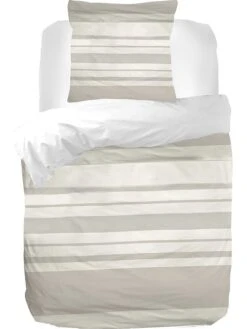 Leinen-Bettwäsche-Set "Oyado" In Weiß/ Beige