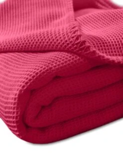 Wohndecke La Diva Waffelpique-Decke Qualität 91 In Rubin