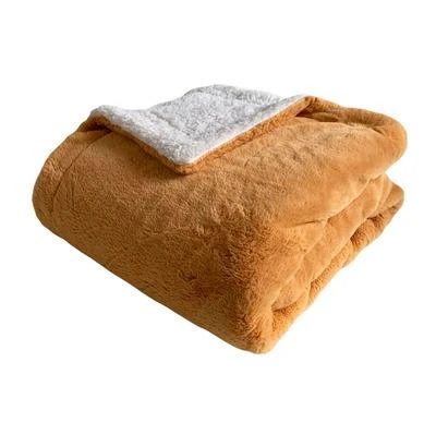 Haus & Harmonie -Haus & Harmonie le comptoir de la plage kunstfell wohndecke in camel l 170 x b 130 cm