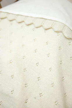 Babydecke Wolle Ajour - Ecru - 75x100cm -Haus & Harmonie meyco babydecke wolle ajour ecru 75x100cm 2