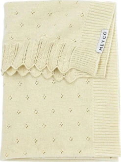 Babydecke Wolle Ajour - Ecru - 75x100cm