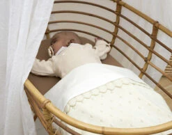 Babydecke Wolle Ajour - Ecru - 75x100cm -Haus & Harmonie meyco babydecke wolle ajour ecru 75x100cm 5