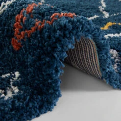 Hochflor Teppich DISA Blau Bunt -Haus & Harmonie mint rugs hochflor teppich disa blau bunt 2