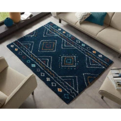 Hochflor Teppich DISA Blau Bunt -Haus & Harmonie mint rugs hochflor teppich disa blau bunt 3