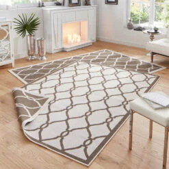 In- & Outdoor Wendeteppich Rimini Braun Creme -Haus & Harmonie northrugs in and outdoor wendeteppich rimini braun creme 4