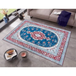 Teppich Orient-Optik Tabriz Nila Rubinrot Blau Hellblau -Haus & Harmonie nouristan teppich orient optik tabriz nila rubinrot blau hellblau 3