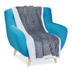 1x Kuscheldecke In Grau/ Weiß - (B)150 X (T)200 Cm