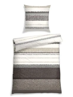 Schiesser Feinbiber-Bettwäsche-Set "Antek" In Beige/ Braun