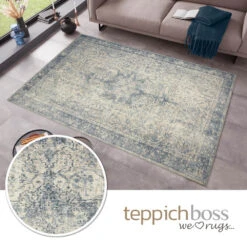 Orientalischer Design Teppich BARKA Creme/blau -Haus & Harmonie teppich boss orientalischer design teppich barka creme blau 4