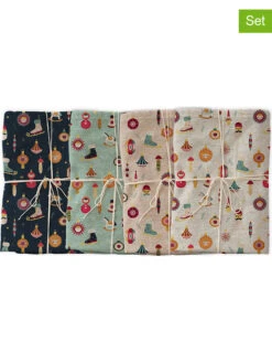 4er-Set: Servietten "Christmas Ornaments" In Bunt - (L)43 X (B)43 Cm