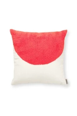 VTwonen Kissen "Square Embroidered Half Moon" In Orange - (L) 45 X (B) 45 Cm