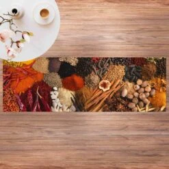 Vinyl-Teppich - Exotische Gewürze In Orange -Haus & Harmonie wallart vinyl teppich exotische gewurze in orange 2
