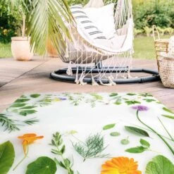 Vinyl-Teppich - Kräuter Und Blüten In Grün -Haus & Harmonie wallart vinyl teppich krauter und bluten in grun 3