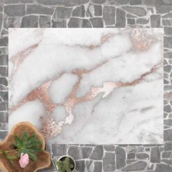 Vinyl-Teppich - Marmoroptik Mit Glitzer In Grau -Haus & Harmonie wallart vinyl teppich marmoroptik mit glitzer in grau 2