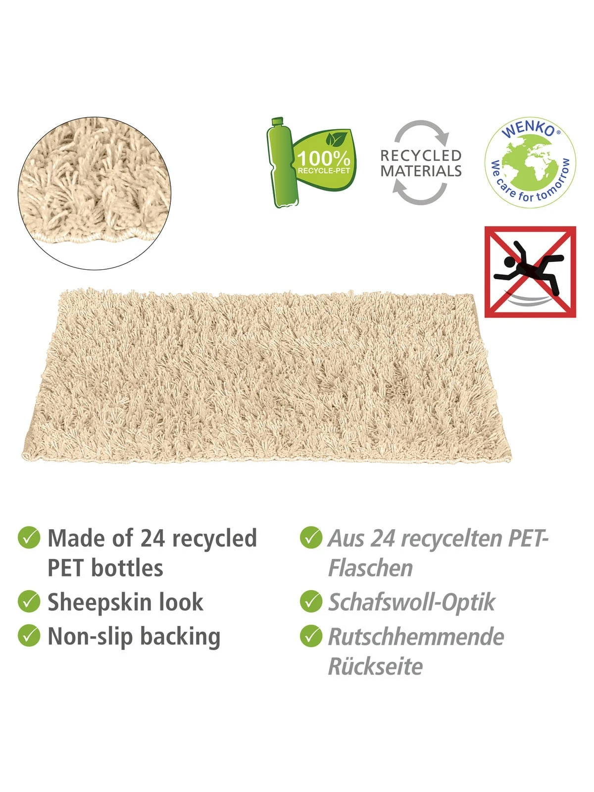 Wenko Badematte Lanas Ecru In Ecru 4 Wenko Badematte Lanas Ecru In Ecru – Bild 2