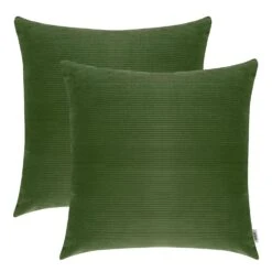 2er Set-Kissenhüllen Kissenbezug Jacquard-Schneewolltuch In Erbsengrün